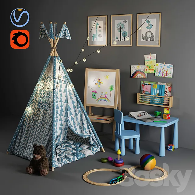 Children’s tent-tepee 3ds Max