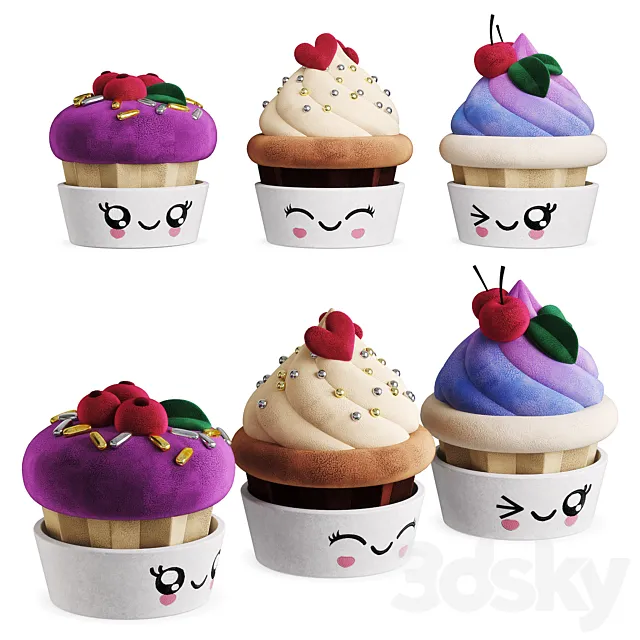 Children’s Toy Plush Cupcake 3DS Max Model