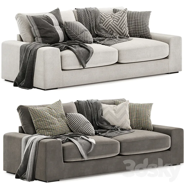 chill fabric 4 seater sofa 3DS Max Model