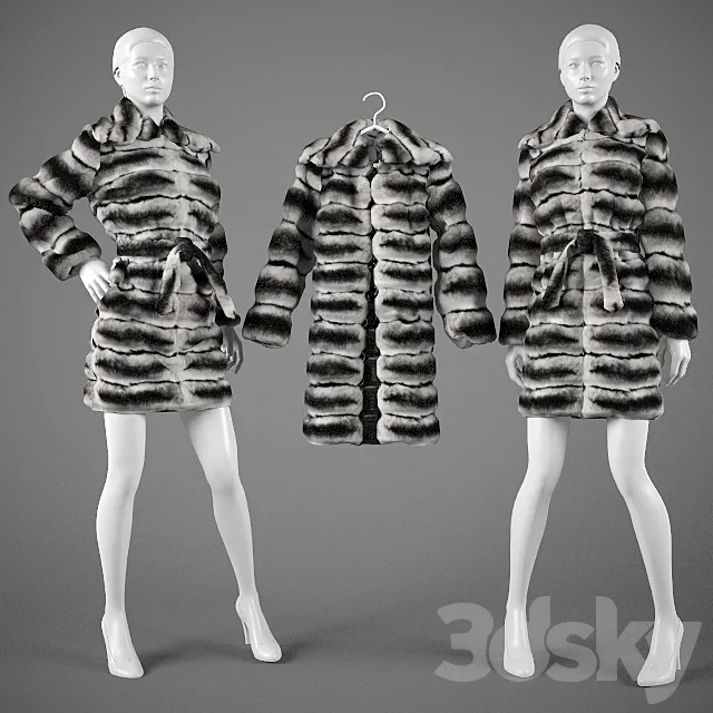 Chinchilla fur coat. 3DSMax File