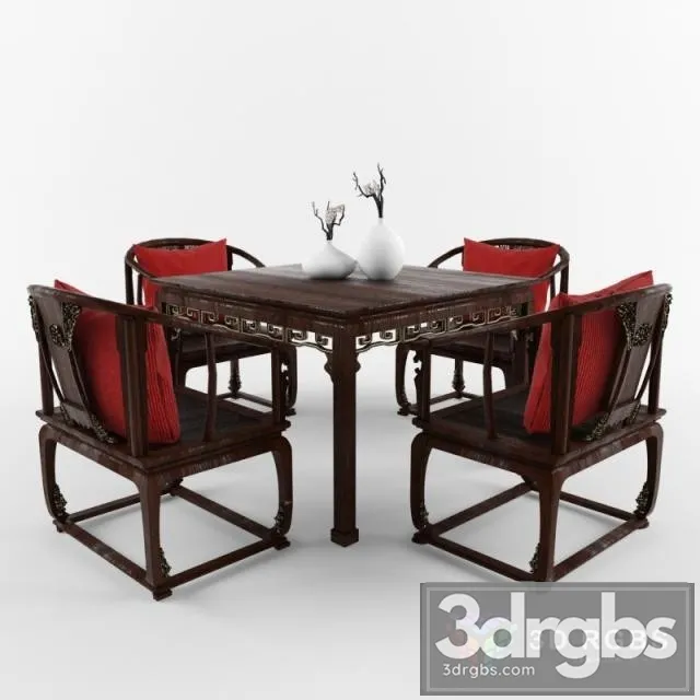 Chinese Chair and Table 01 3dsmax Download