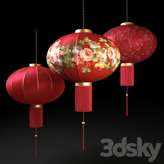 Chinese lanterns 3DS Max Model