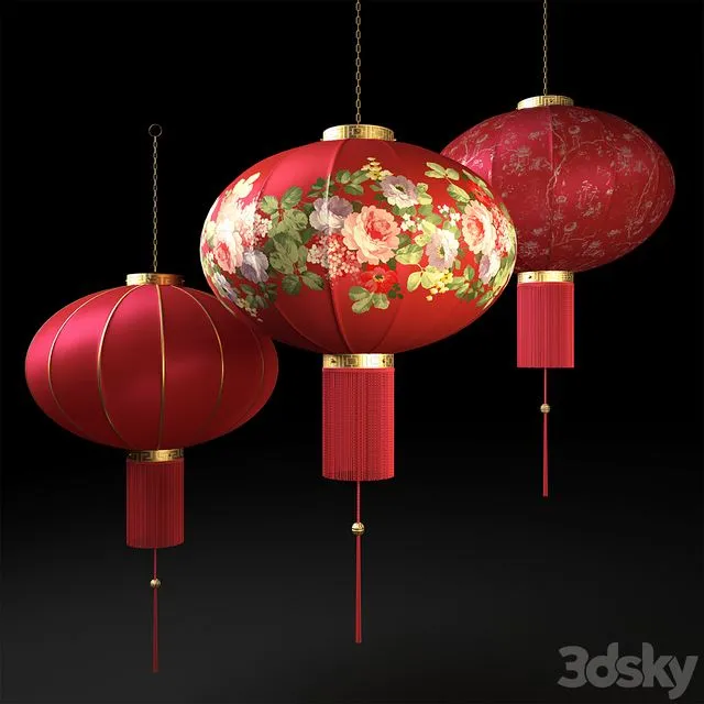 Chinese lanterns 3dsMax Model