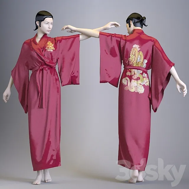 Chinese robe with Dragon 3DSMax File