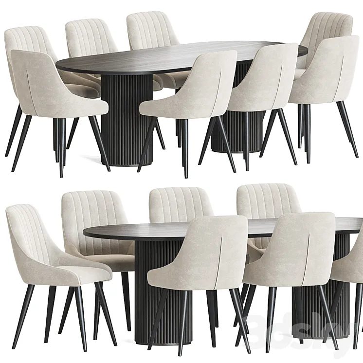 Chipman Chair Campbell Table Dining Set 3DS Max