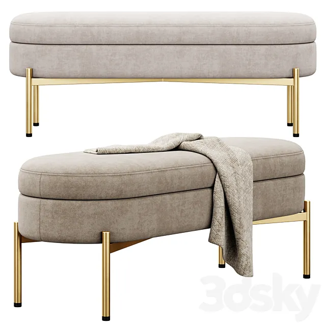 Chloe Storage Bench ottoman by Lumisource 3DS Max Model