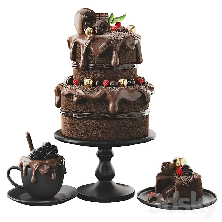 Chocolate cake 3DS Max