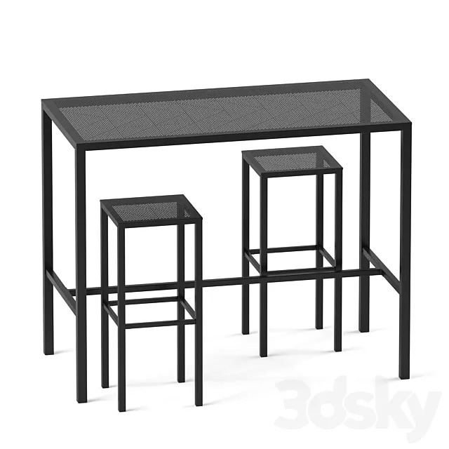 Choe bar or counter stool and high table 3ds Max