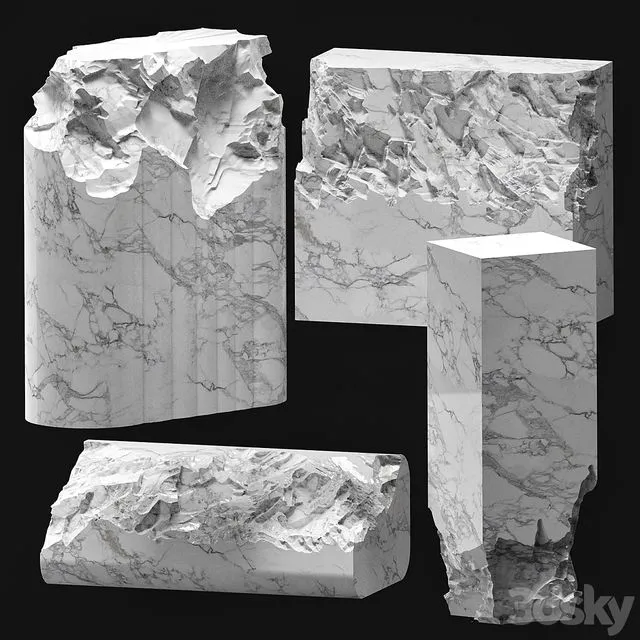 chopped stone set2 3dsMax Model