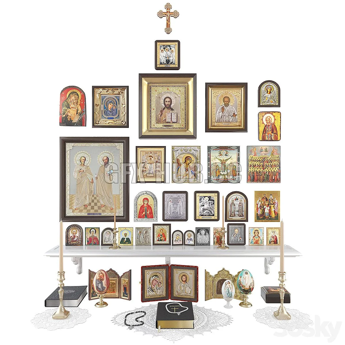 Christianity Iconostasis 3dsMax Model