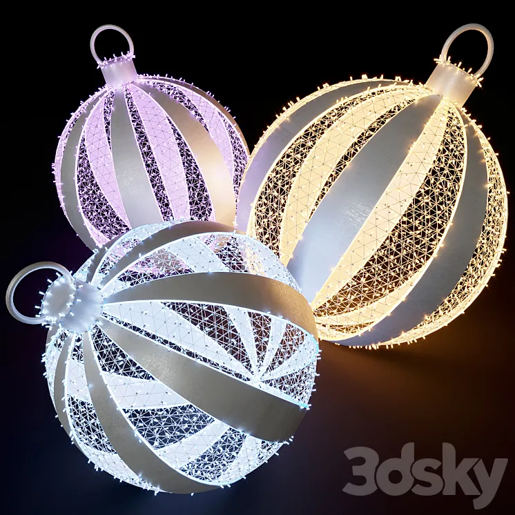 Christmas balls from garlands 3DS Max