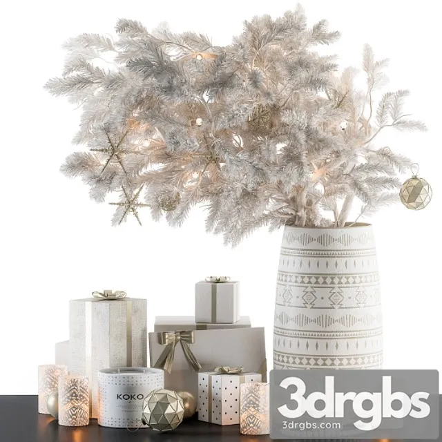 Christmas decoration 08 – christmas white bouquet with gift