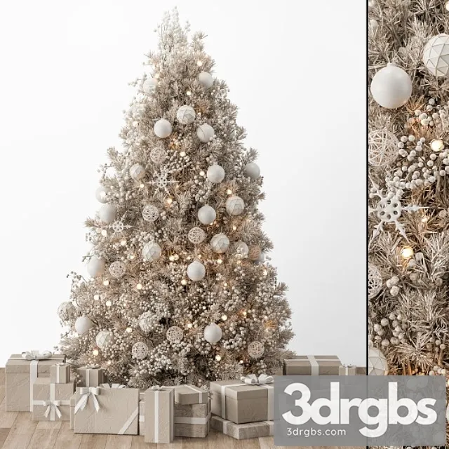 Christmas decoration 34 – christmas white and cream tree with gift