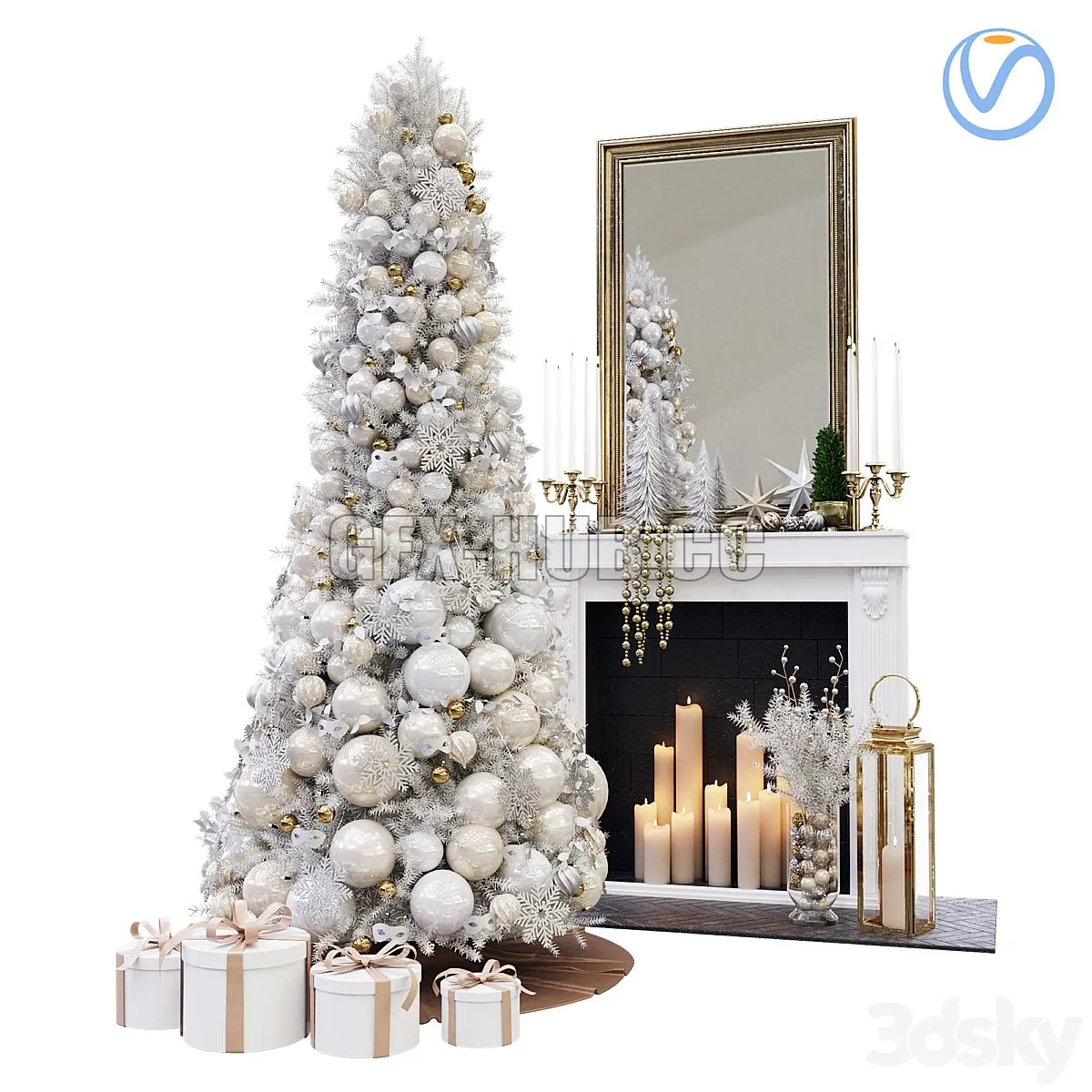 Christmas Decorative set sk_2 3dsMax Model