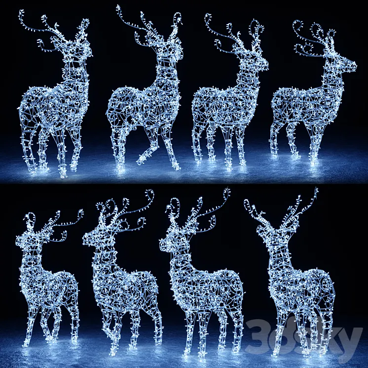Christmas deer 3DS Max