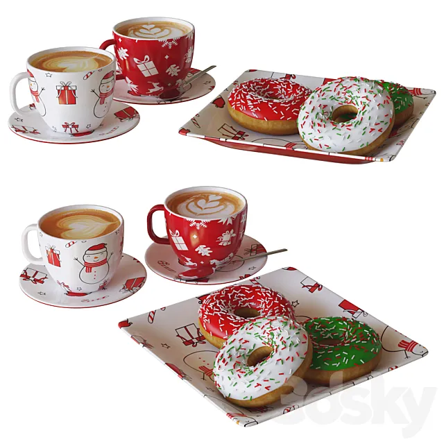 christmas donuts 01 3ds Max