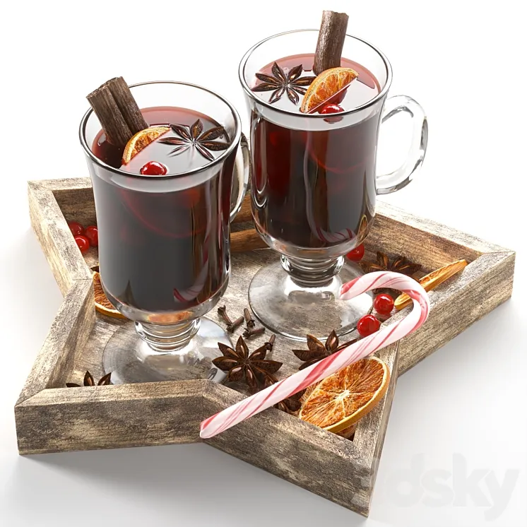 Christmas mulled wine 3DS Max