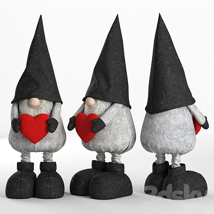 Christmas soft toy Gnome 02 3DS Max