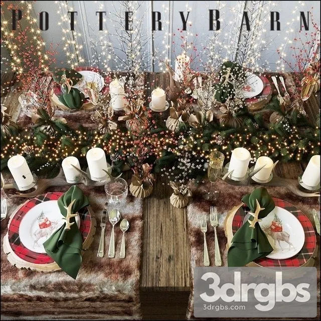 Christmas Table Pottery Barn 3dsmax Download