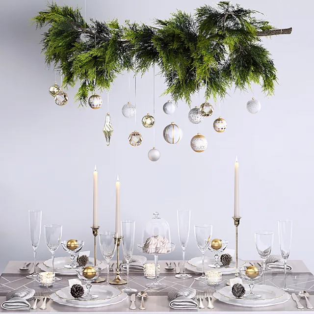 Christmas tablescape 3ds Max