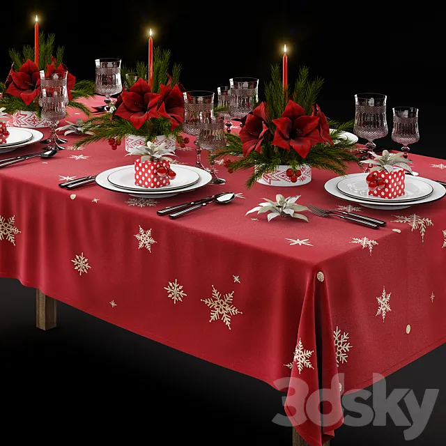 Christmas Tableware 3DS Max Model