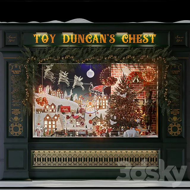 Christmas toy store showcase 3ds Max