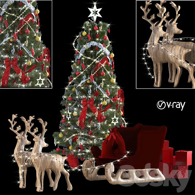 christmas tree 3ds Max