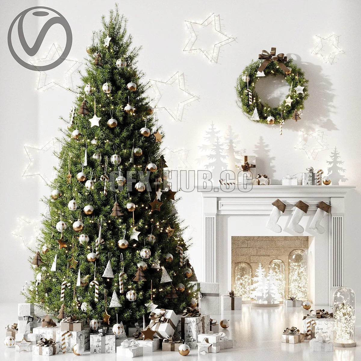 Christmas tree 4 Vray 3dsMax Model