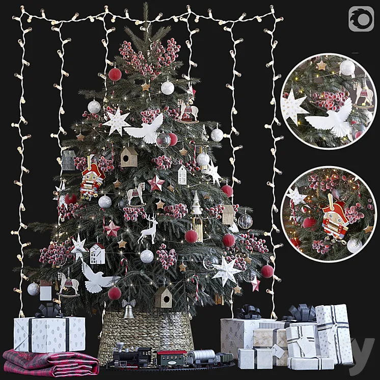 Christmas Tree 6. Corona 3DS Max
