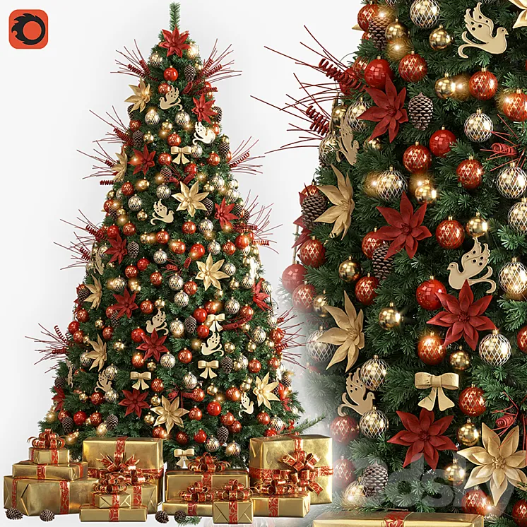 Christmas tree corona 3DS Max
