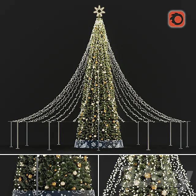 Christmas Tree Street 3DS Max Model