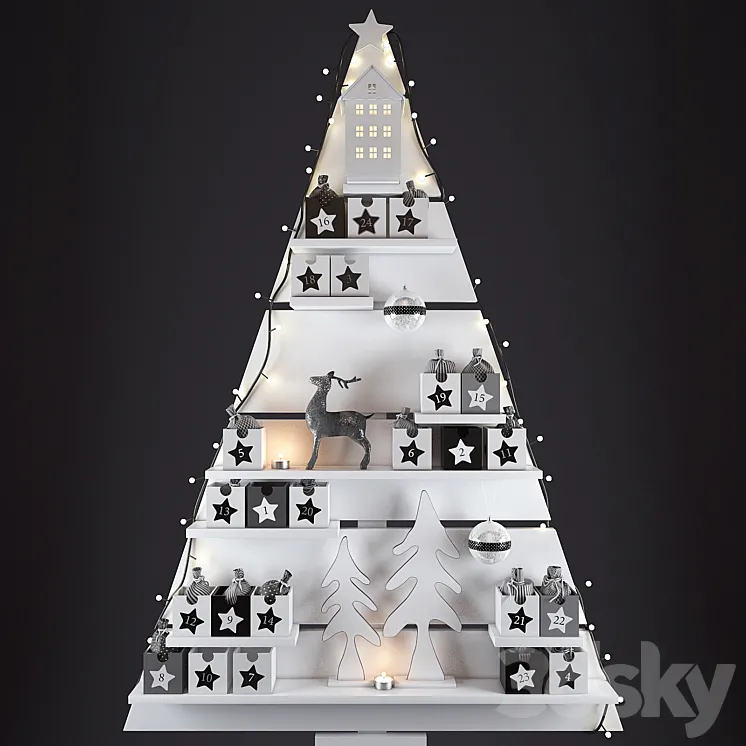 Christmas wall tree 3DS Max