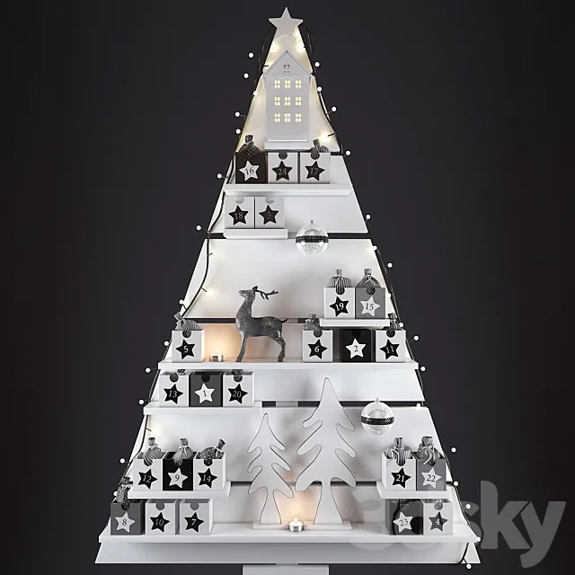 Christmas wall tree 3DSMax File