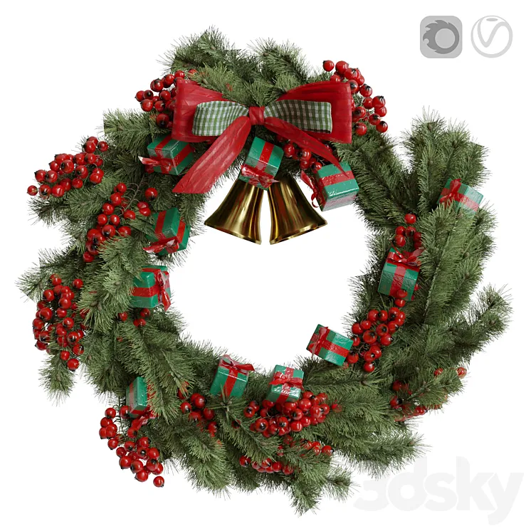 Christmas wreath 1 3DS Max