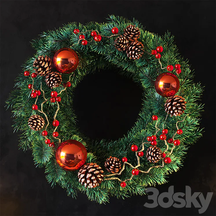 Christmas wreath 3DS Max