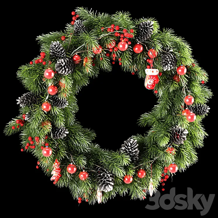Christmas wreath 3DS Max