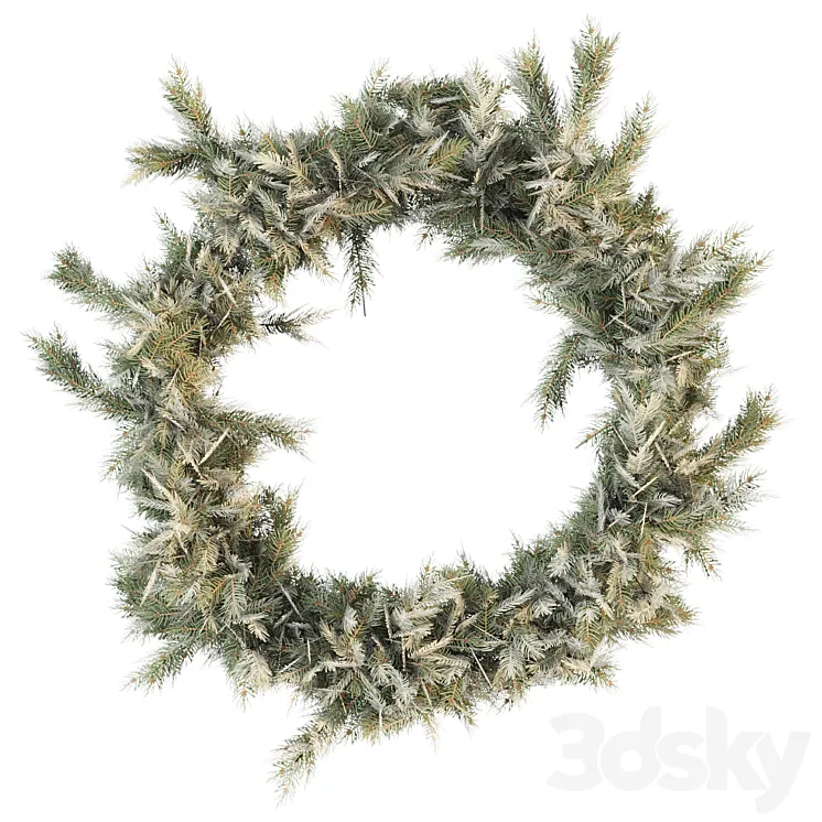 Christmas wreath of coniferous branches 3DS Max