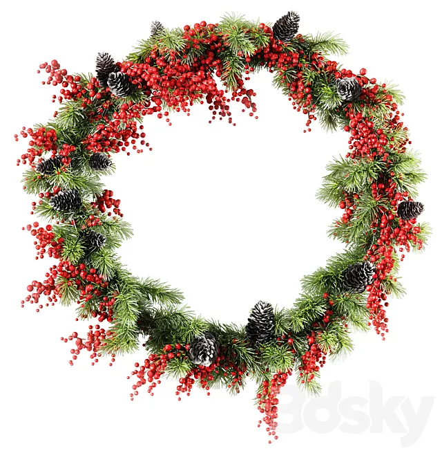 Christmas Wreath v3 3DSMax File