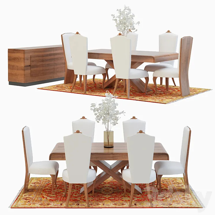 Christopher Guy Dining Table Set 2 3DS Max