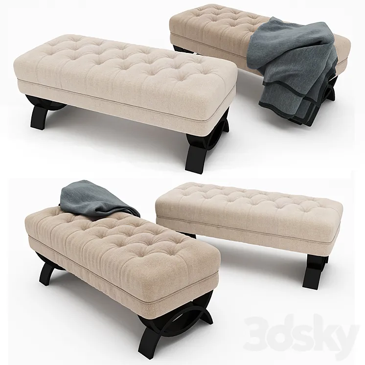 Christopher Knight Home Scarlette Tufted Fabric Ottoman Bench 3DS Max