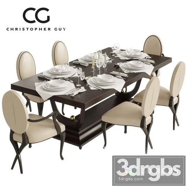Christopherguy Fontaine Dining Set 3dsmax Download