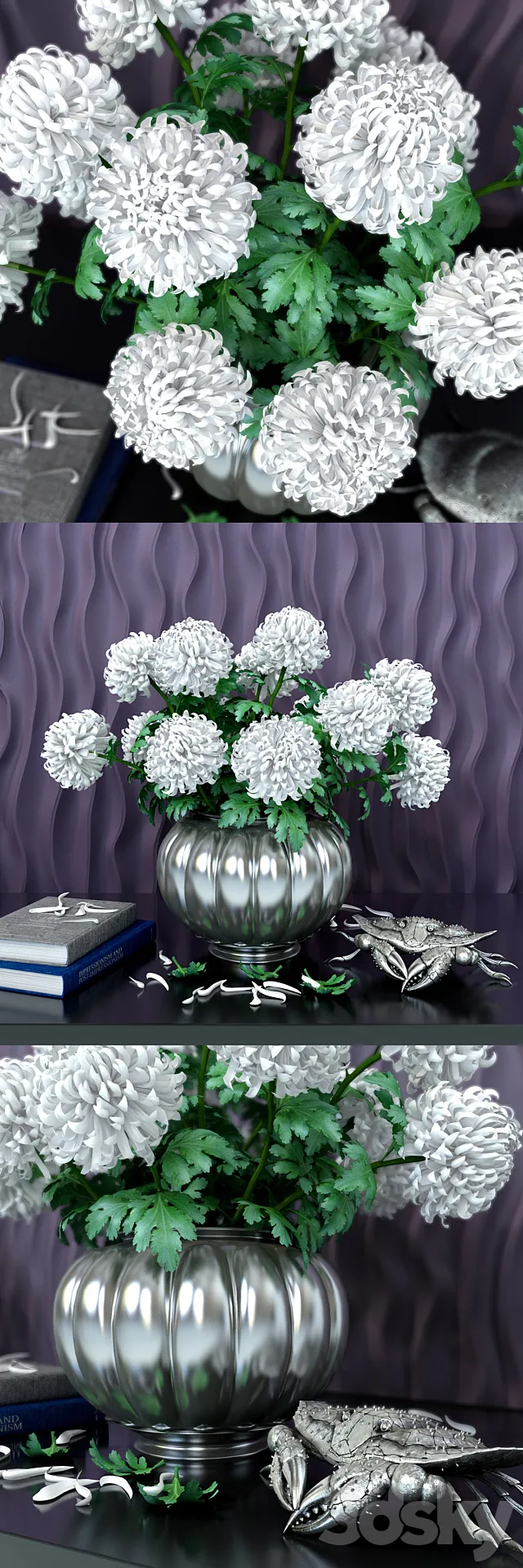 Chrysanthemum balls 3ds Max