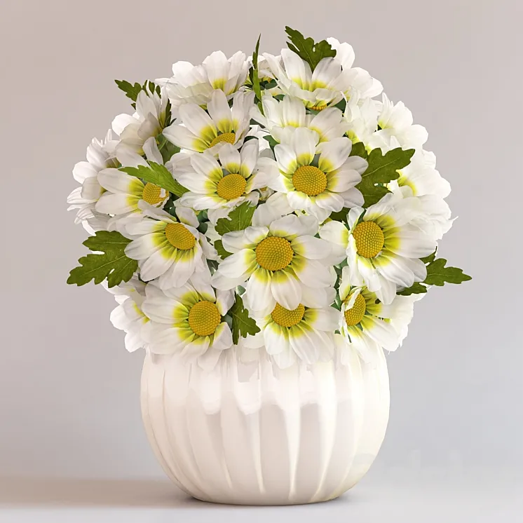 Chrysanthemums in a vase 3DS Max