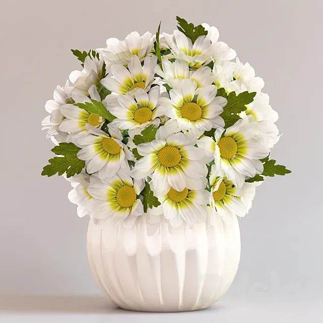 Chrysanthemums in a vase 3DSMax File
