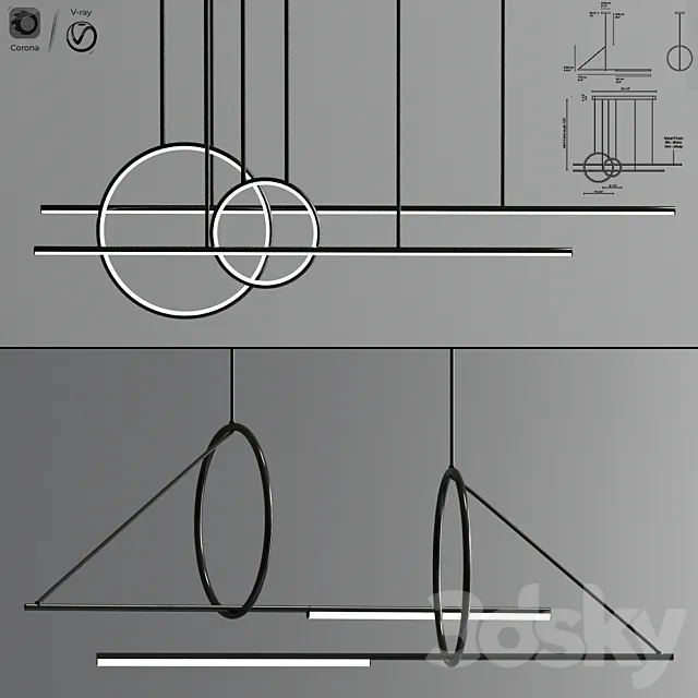 Chute Calypso Linear Suspension 02 3ds Max