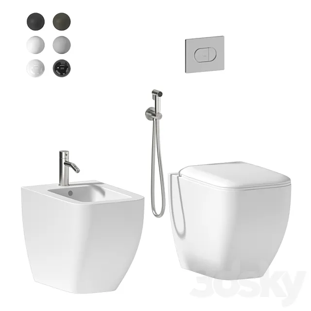 Cielo Shui Comfort Back to wall WC _ Bidet 3ds Max