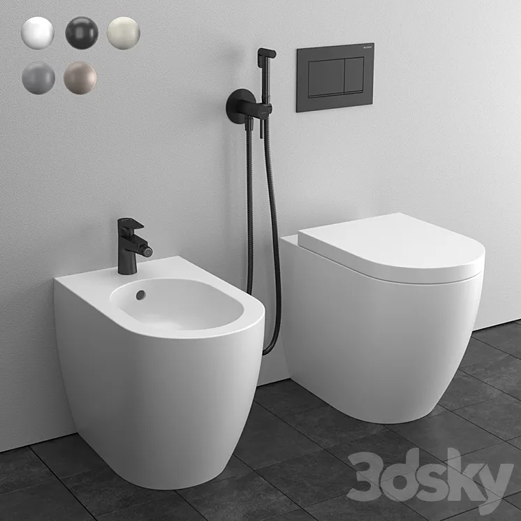 Cielo Smile Back to wall WC \/ Bidet 3DS Max