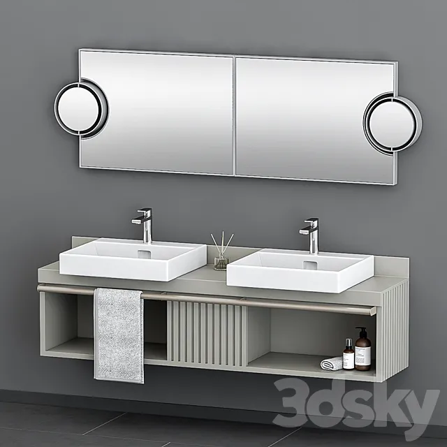 Cielo washbasin with decor 3ds Max