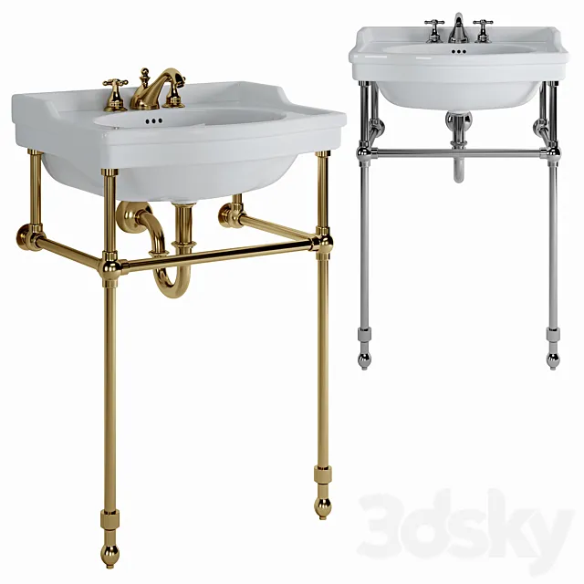 Cierra console sink with brass stand 3DS Max Model