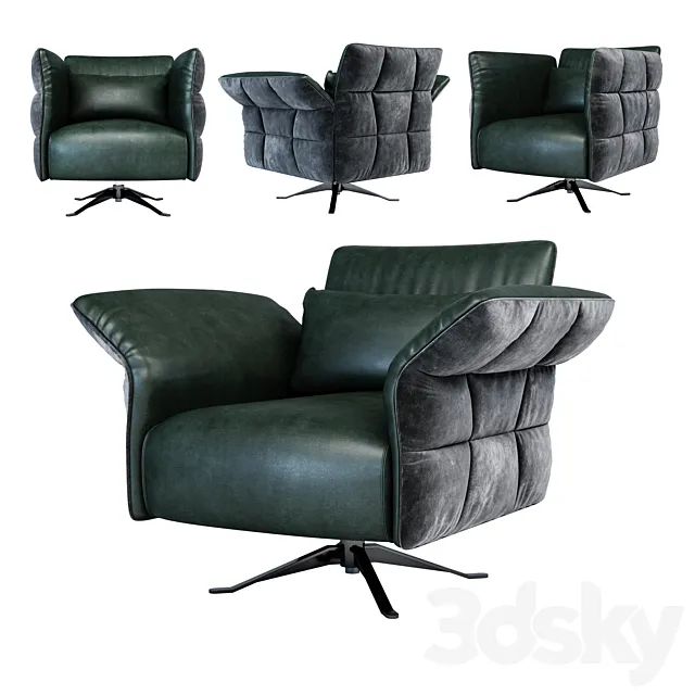 Cierre Eva Due armchair swivel star base 3ds Max